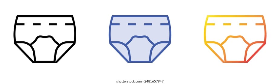 knickers icon. Linear, Blue Fill and Gradient Style Design Isolated On White Background