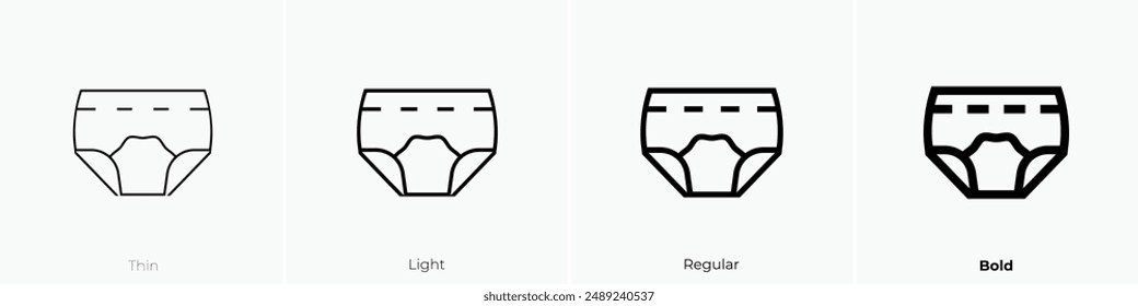 knickers icon. Thin, Light Regular And Bold style design isolated on white background