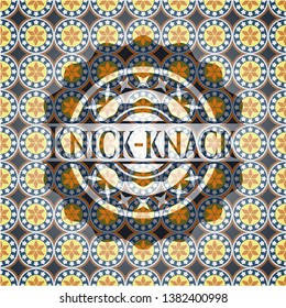 Knick-knack arabic badge. Arabesque decoration.