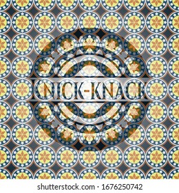 Knick-knack arabic badge background. Arabesque decoration.