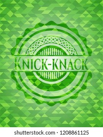 Knick-knack green emblem with mosaic background