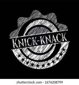 Knick-knack written on a chalkboard. Vector Illustration. Detailed.