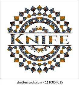  Knife arabic badge. Arabesque decoration.