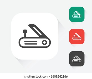 Knife army, multipurpose tool,Swiss folding knife vector icon