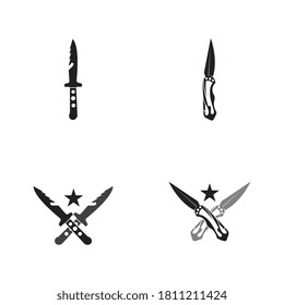 Logo de vector del ejército de Knife y símbolo