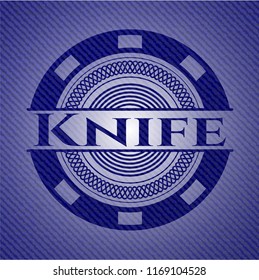 Knife badge with jean texture