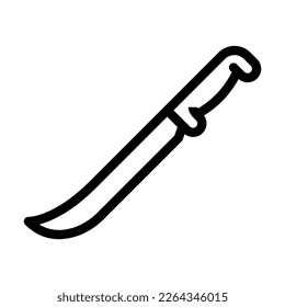 knife beef butcher line icon vector. knife beef butcher sign. isolated contour symbol black illustration