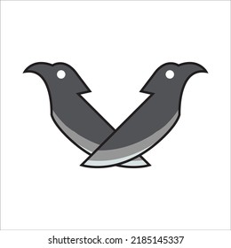 Knife bird logo design illustration template web
