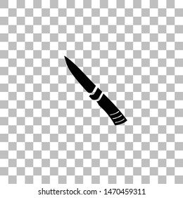 Knife. Black flat icon on a transparent background. Pictogram for your project