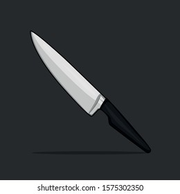 knife with black handle made in vector
