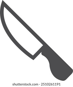 Knife black icon. Sharp cutting blade symbol