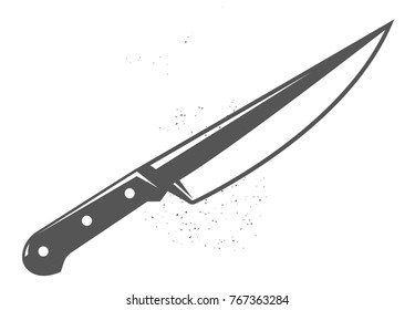 Knife. Black illustration.