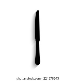 knife - black vector icon with shadow