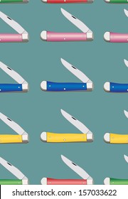 Knife and blade seamless repeating tiled background. Vector