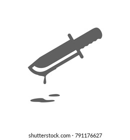 Knife with blood icon vector