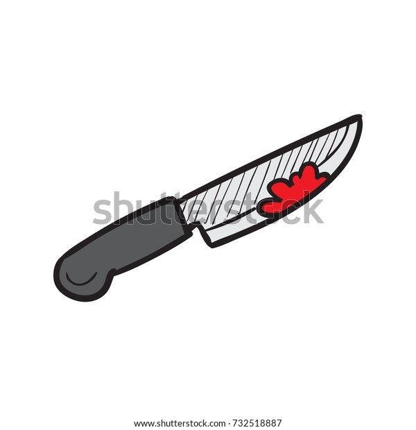 Knife Blood Vector Cartoon Knife Doodle Stock Vector (Royalty Free ...