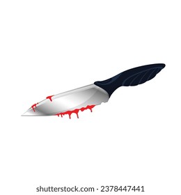 Knife with blood. Vector illustration.