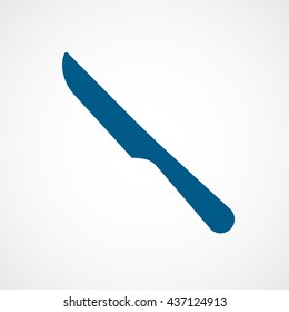 Knife Blue Flat Icon On White Background