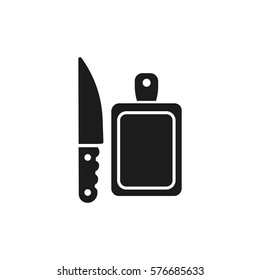 Knife and board for cutting