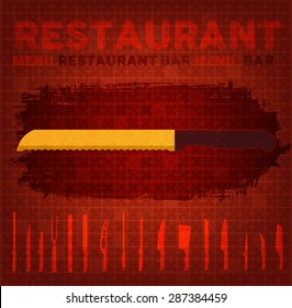 Knife Bread with icon set collection
