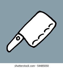 Knife butcher sketch. Vector.