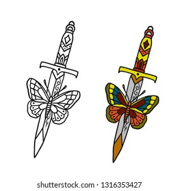 knife and butterfly
