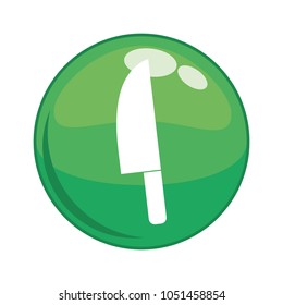 knife button isolated icon