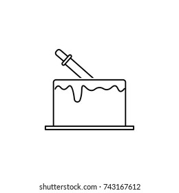 Knife in cake Halloween icon on white background