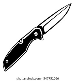 Knife for camping isolated on white vector illustration