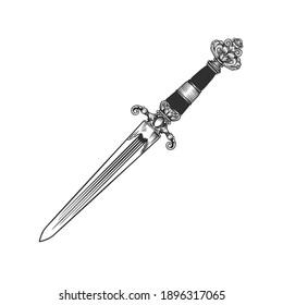 Un cuchillo. Se puede usar como dibujo de un tatuaje.