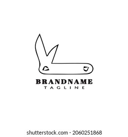 knife cartoon logo icon design template black modern isolated illustration