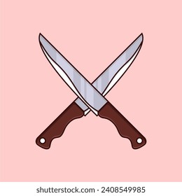 knife cartoon vector icon illustration. food object icon concept