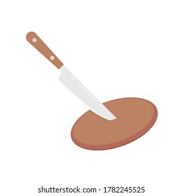 Vector de dibujos animados de Knife. diseño del logotipo de cuchillo.