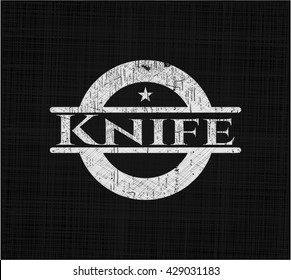 Knife chalk emblem written on a blackboard