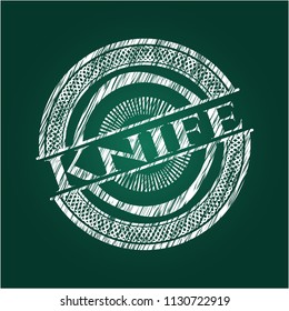 Knife chalkboard emblem