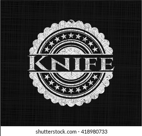 Knife chalkboard emblem on black board