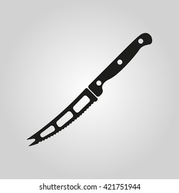 The knife for cheese icon. Knife and chef, kitchen symbol.UI. Web. Logo. Sign. Flat design. App. Stock vector