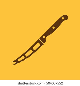 The knife for cheese icon. Knife and chef, kitchen symbol.UI. Web. Logo. Sign. Flat design. App. Stock vector