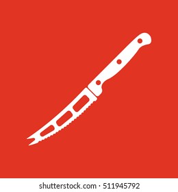 The knife for cheese icon. Knife and chef, kitchen symbol.UI. Web. Logo. Sign. Flat design. App. Stock vector