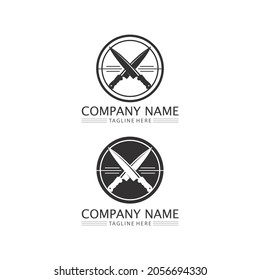 vector de icono de cocina cuchillo y chef Cutlery Kitchset símbolo de utensilios para el diseño de cocina logotipo