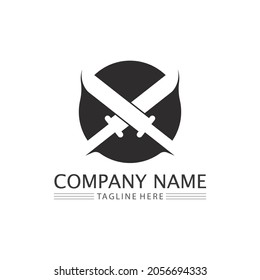 knife and Chef kitchen icon vector Cutlery Kitchen set utensils symbol for cooking design logo