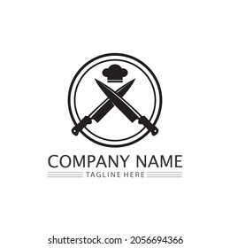 knife and Chef kitchen icon vector Cutlery Kitchen set utensils symbol for cooking design logo