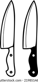 Knife Chef Simple Vector Illustration Kitchen Utensil Icon Design Transparent Handle