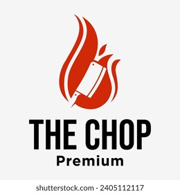 Knife Chop with fire logo vector illustration	