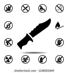 knife, chopper icon. Simple outline vector element of ban, prohibition, forbiddance set icons for UI and UX, website or mobile application