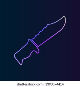 knife, chopper icon. Simple thin line, outline vector of ban, prohibition, forbid icons for UI and UX, website or mobile application on dark gradient background