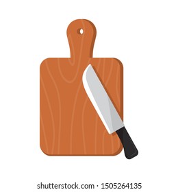 Knife and chopping board vector illustration isolated on white background. Knife and chopping board clip art