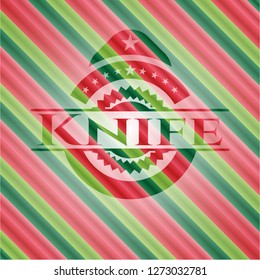 Knife christmas badge background.