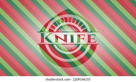 Knife christmas badge background. Vector Illustration. Detailed. 