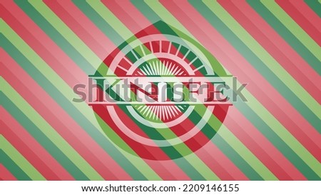 Knife christmas badge background. Vector Illustration. Detailed. 